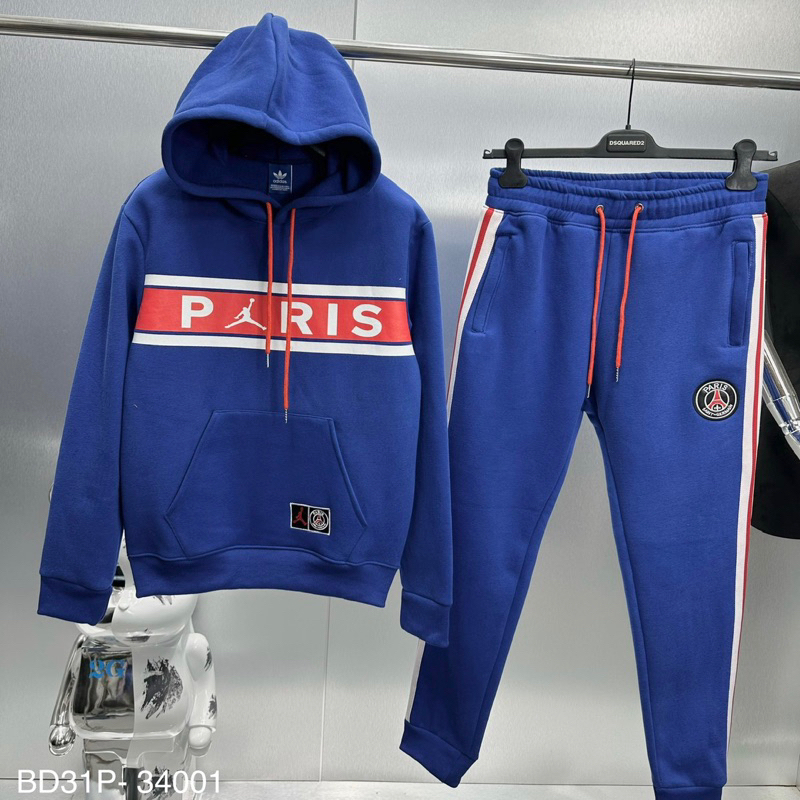 Bộ Đồ Nam Nỉ Thể Thao Dài Tay JD Paris  Bộ Nỉ Thể Thao Nam Paris Logo Thêu Ngực Thời Trang Hot Trend