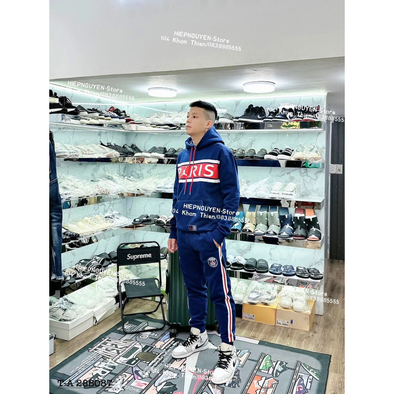 Bộ Đồ Nam Nỉ Thể Thao Dài Tay JD Paris  Bộ Nỉ Thể Thao Nam Paris Logo Thêu Ngực Thời Trang Hot Trend