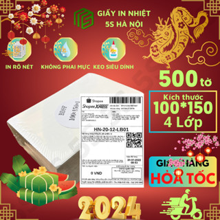 Giấy In Nhiệt A6 Tệp 500 tờ Loại Dày Khổ 100x150mm In Đơn Hàng, In Bill TMĐT