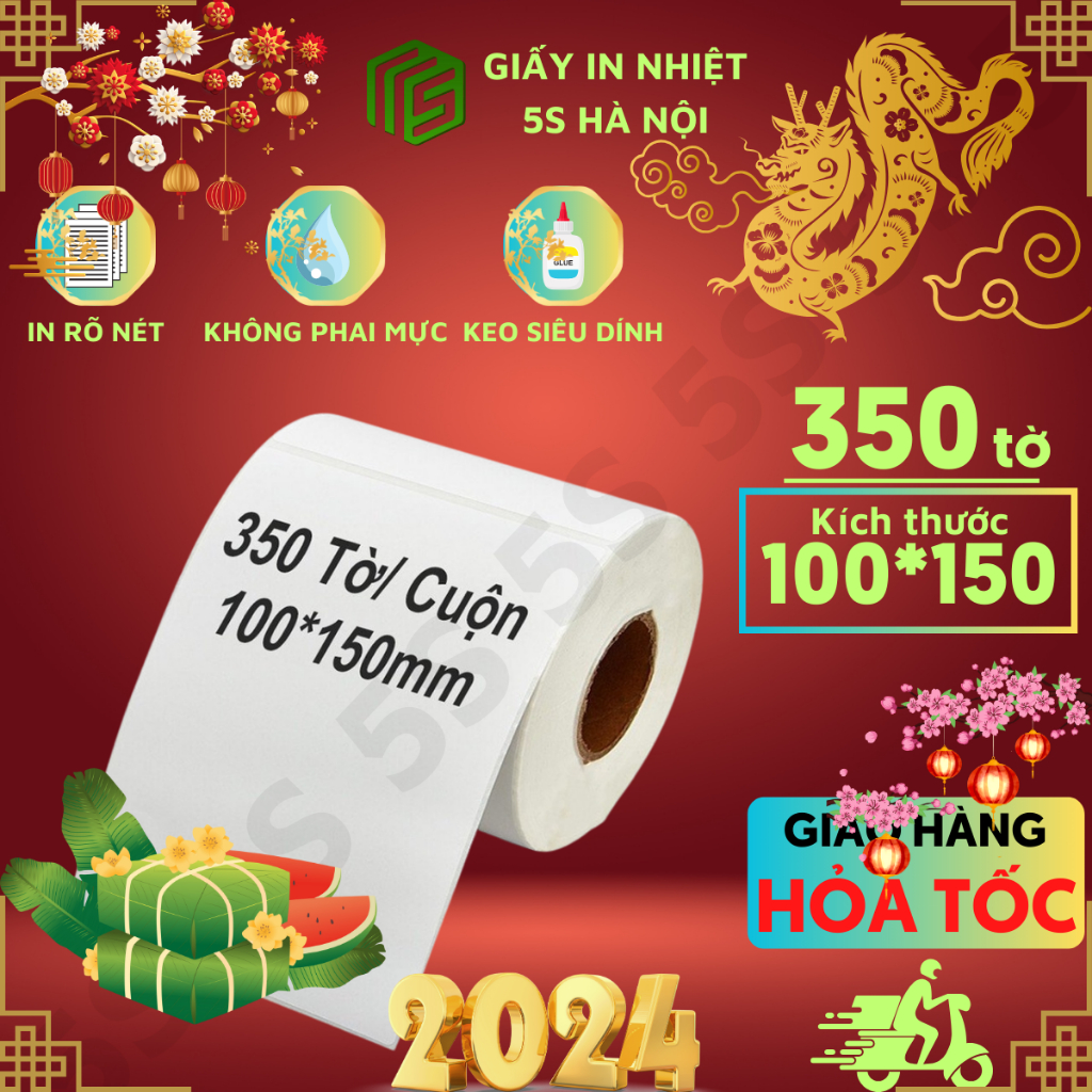 Giấy In Nhiệt A6 Dạng Cuộn 350 Tờ Kích Thước 100x150mm In Đơn Shopee