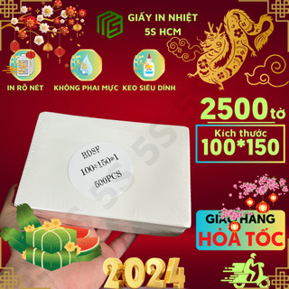 Combo 2500 tờ giấy in nhiệt tự dính a6 khổ 100x150mm, giấy in nhiệt in đơn hàng, bill đóng hàng siêu rẻ