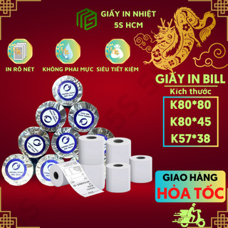 Giấy In Bill K80 K57 Giấy In Nhiệt Giá Rẻ In Hóa Đơn Siêu Thị POS Taxi Cửa Hàng Tiện Lợi