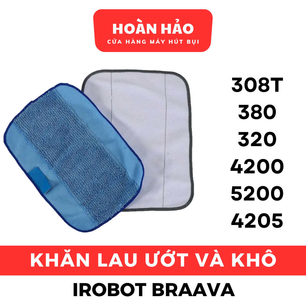Khăn Lau Khô Và Ướt Bằng Sợi Microfiber Siêu Bền Cho iRobot Braava 320 321 380 380t 5200 5200C 4200 