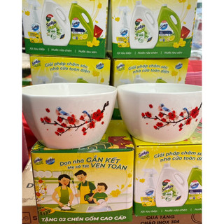 Chén gốm sứ tráng men đào