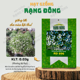 Hạt giống Hoa Baby Trắng Rd 896 (0,03g~80 hạt) dùng làm hoa khô trang trí, trồng quanh năm - Hạt giống Rạng Đông