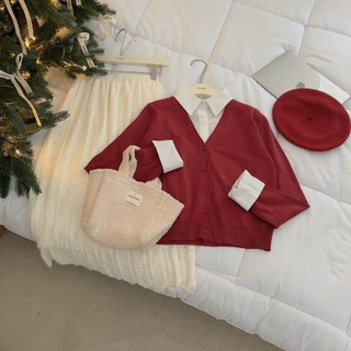 áo len cổ tim pha sơmi #88053