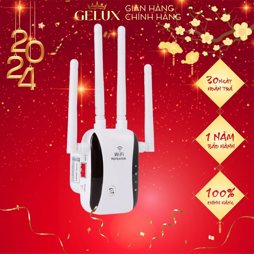 Cục phát wifi không dây 4 râu REPEATER cực mạnh bộ kích wifi, bộ thu phát hút mở rộng sóng wifi chính hãng - BH 1 năm