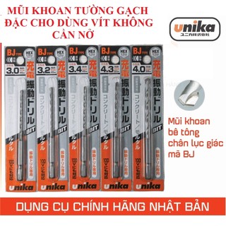 SV Mũi khoan tường Unika 3.2mm - 4.0mm dùng với vít không cần nở chuôi lục giác