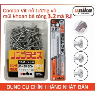 SV Combo mũi khoan và vít không cần nở Unika dùng trực tiếp với tường, bê tông