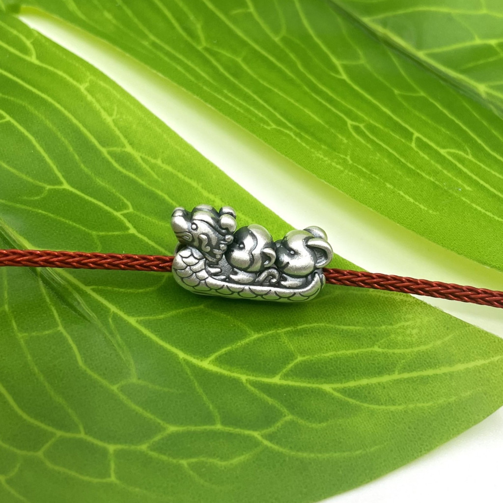 Charm nối thuyền rồng cầu thuận buồm xuôi gió bạc 999 - Charm Bạc 999 - Mã CA1230