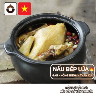 Nồi kho cá 3.3 Lít sứ tráng men NodaCook (đen)