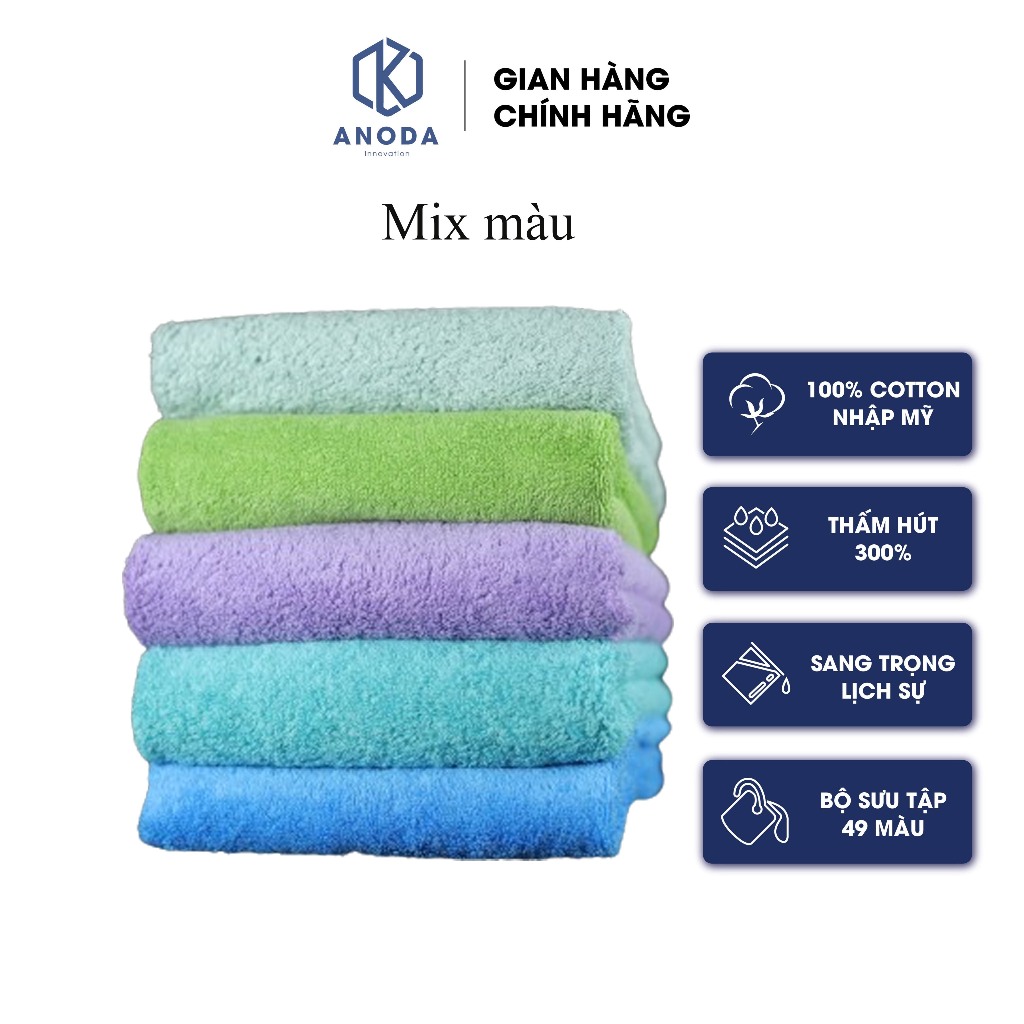 Khăn 40x80cm Trọng lượng 200gr 100% Cotton Cao Cấp Sợi chải kỹ ngẫu nhiên không chọn màu