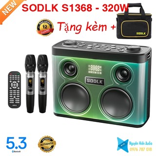 Loa karaoke sodlk s1368 karaoke di động 320w bluetooth 5.3, trống điện tử, chip dsp, led rgb