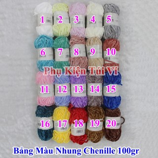 Len nhung Chenille (Mã Màu: 01 - 37)