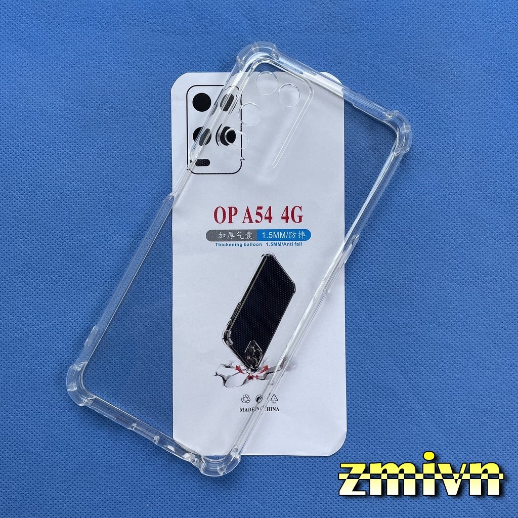 Ốp lưng chống va đập Oppo A12 A31 A54 A55 A57 loại dày cao cấp trong suốt bo 4 góc