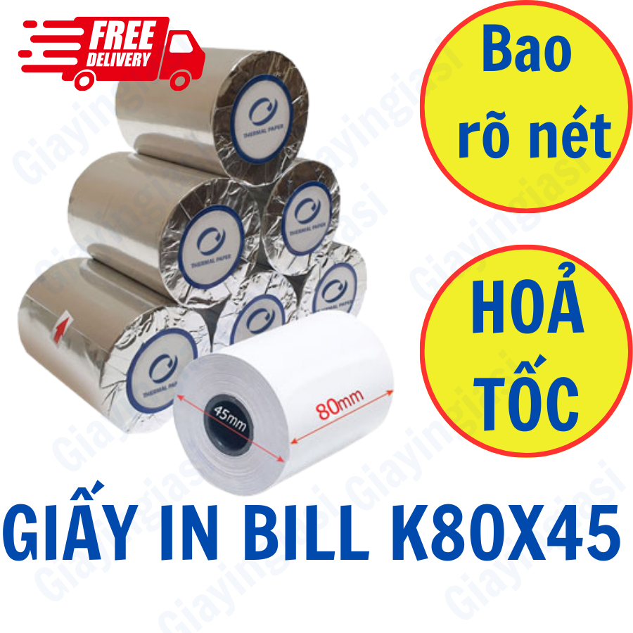 Giấy in bill K57- Giấy In Bill K80 - Bọc Bạc Chống Ẩm - In Rõ Nét