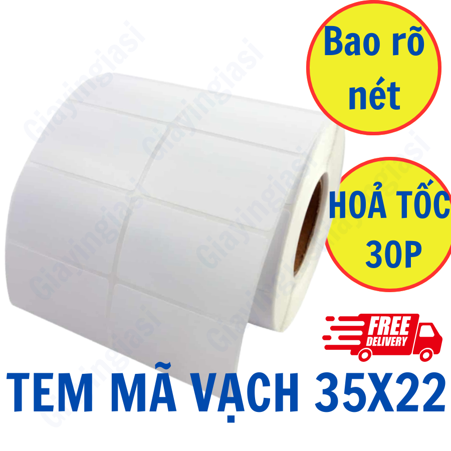 Tem nhiệt mã vạch 2 tem 35x22