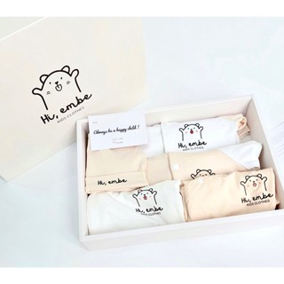 MADE IN VIET NAM Set mix body Hiembe quà tặng cho bé sơ sinh bé gái bé trai Cotton 100%