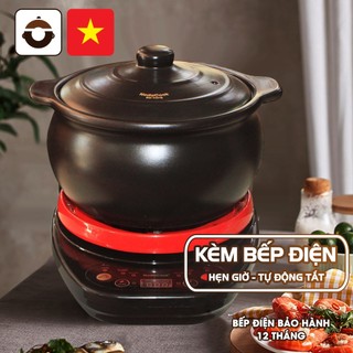 Nồi kho cá điện 2 lít NodaCook Bát Tràng - Bếp Hồng Ngoại/ Hẹn giờ nấu/ Tự động ngắt