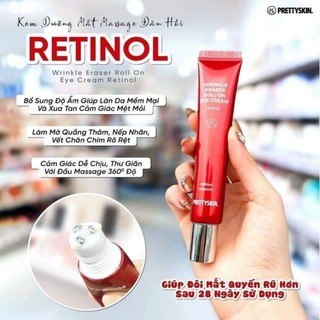 Kem mắt Retinol Prettyskin [ kèm đầu lăn Massage ]