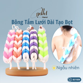 Bông tắm tạo bọt lưới dài kì ghét cọ da chết màu sắc đa dạng huytuan3010
