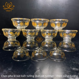 Chén Pha Lê Bát Kiết Tường (Bát Cát Tường) Chén Cúng Dường