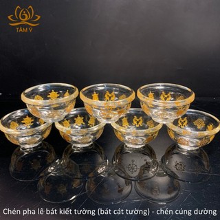 Chén Pha Lê Bát Kiết Tường (Bát Cát Tường) Chén Cúng Dường