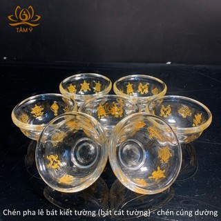 Chén Pha Lê Bát Kiết Tường (Bát Cát Tường) Chén Cúng Dường