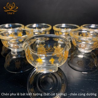 Chén Pha Lê Bát Kiết Tường (Bát Cát Tường) Chén Cúng Dường