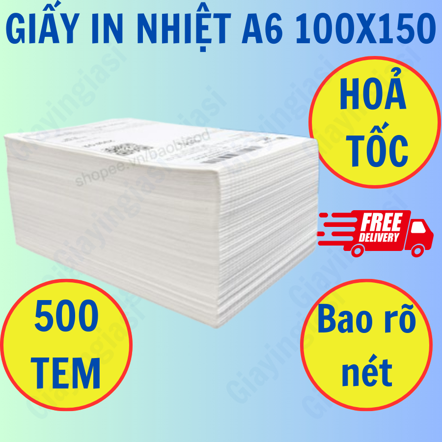 (Bao Sài) Giấy In Nhiệt Đơn Hàng 100x150 x 500 Tem
