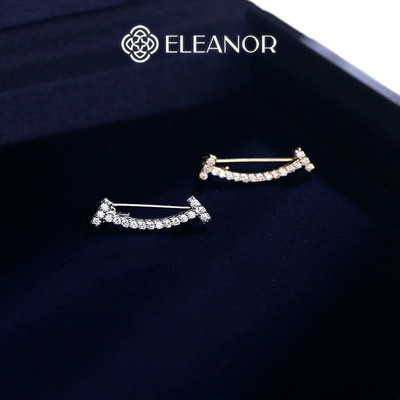 Ghim cài áo nam nữ Eleanor Accessories viền cong đính đá phụ kiện thời trang trâm cài 6254