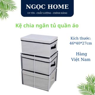 Kệ chia ngăn tủ quần áo NGỌC HOME giá đỡ hộp đựng quần chất liệu thép mạ sơn tĩnh điện - KECHIANGAN