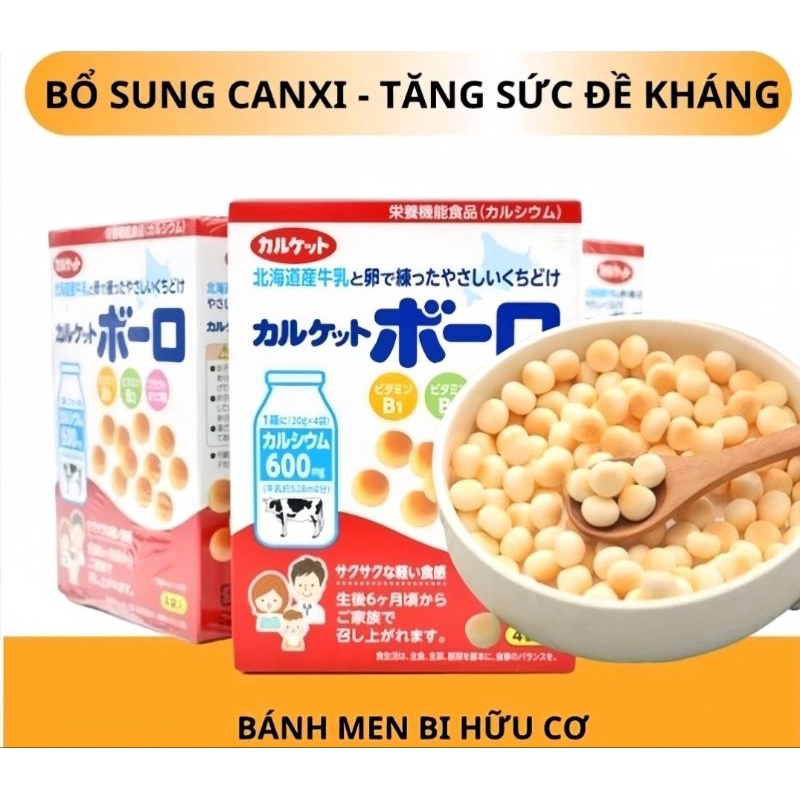 HSD 10 2024Bánh Bi Men Sữa CalKet Boro Nhật Bản Cho Bé Ăn Dặm 6 Tháng