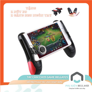 Combo bộ tay cầm chơi game D9 Bella925 nút controller chơi game Pubg hỗ trợ 6 ngón