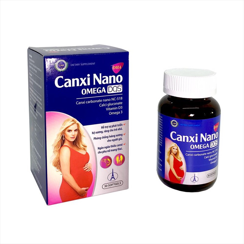 Bổ sung Canxi vitamin D3 Canxinano Omega DQS c30viên