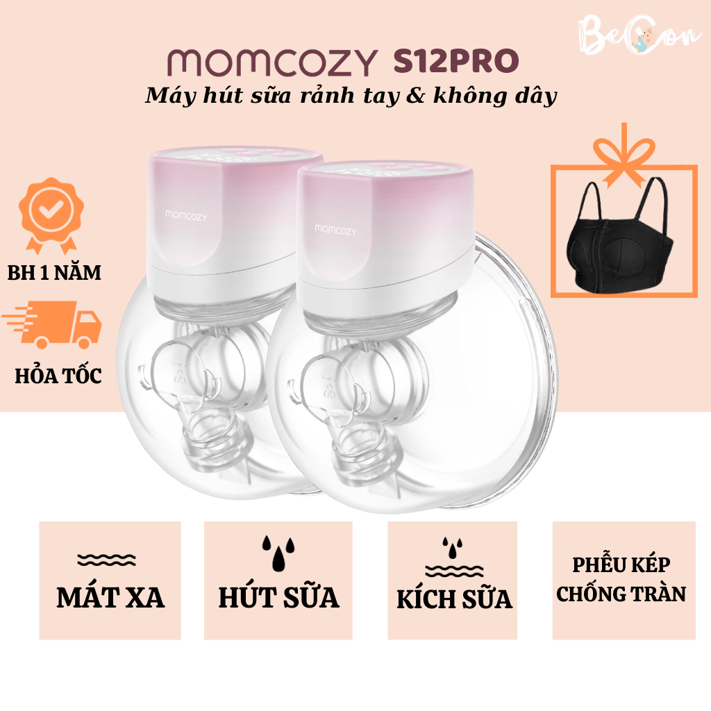 Máy Hút Sữa Không Dây BECON Momcozy S9 Pro Momcozy S12 Pro Momcozy M5 shop cam kết hàng chính hãng luôn sẵn hàng