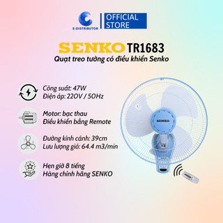 Quạt treo tường điều khiển từ xa Senko TR1683 (màu sắc ngẫu nhiên) - Hàng chính hãng