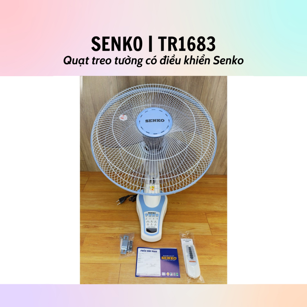 Quạt treo tường Senko TR1683 (màu sắc ngẫu nhiên) - Hàng chính hãng