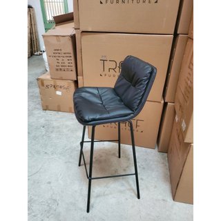 Ghế quầy bar lưng da nappa chân thép sơn tĩnh điện