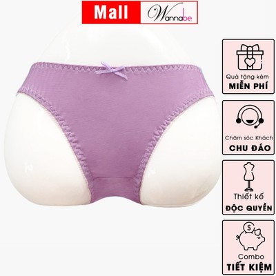 Quần lót nữ thun valise WANNABE quần chíp rẻ bền đẹp màu trơn đáy lót cotton thông thoáng QLT02