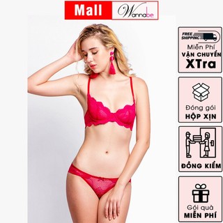 Nội y đồng bộ Wannabe AN317 sexy áo ngực không mút cùng quần lót ren