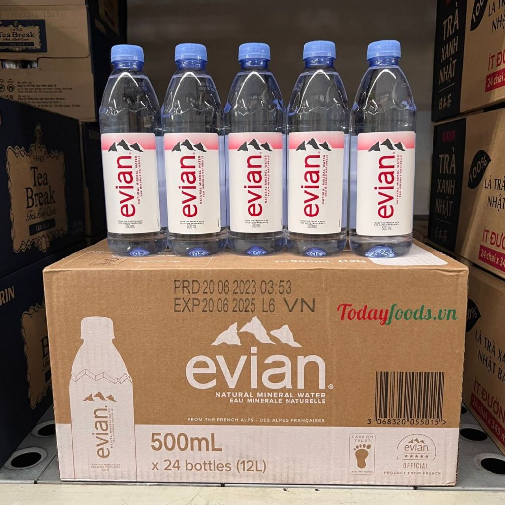  Nước Khoáng Evian 500ML  thùng 24 chai  | Nhập khẩu từ Pháp 