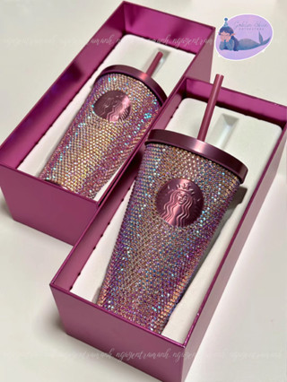 [Authentic] STARBUCKS CHINA LY ĐÍNH ĐÁ GALAXY PURPLE RHINESTONE 473ML