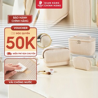 Túi đựng mỹ phẩm SUNNY gân nhỏ nhiều ngăn tiện lợi chống thấm nước