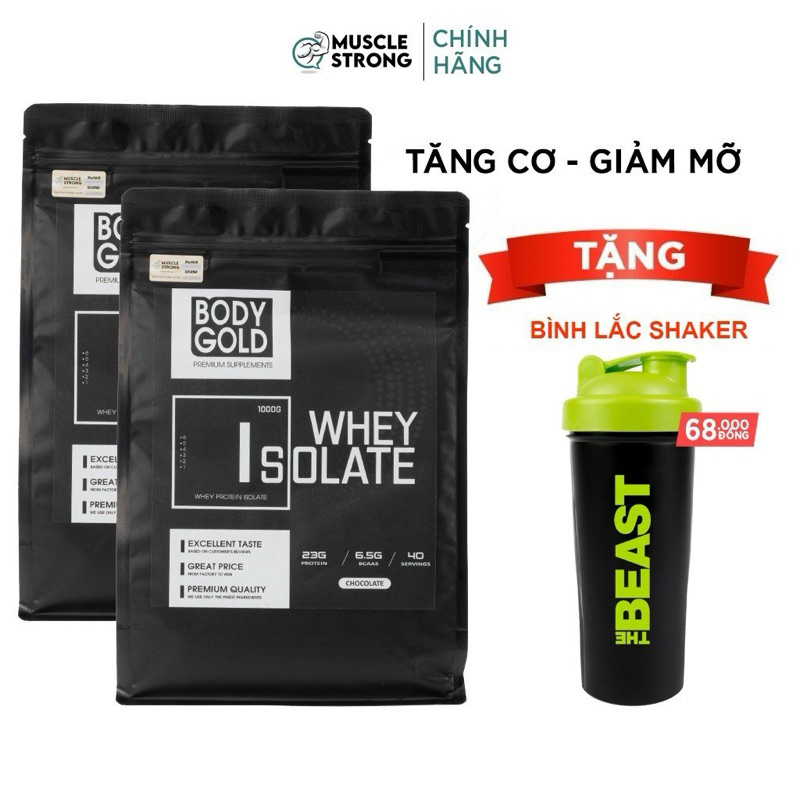 ComBo 2 Túi Sữa Tăng Cơ Giãm Mỡ Whey Isolate + Tặng Quà Bình Lắc