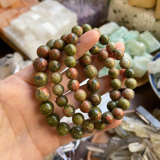 Vòng tay đá thiên nhiên Unakite, Đá Healing, Đá năng lượng