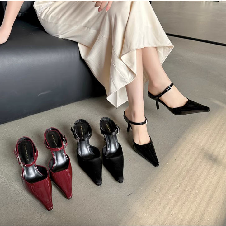 Giày sandal cho nữ dây xoắn cổ chân quai mảnh ngang đẹp đi tiệc phong cách sexy thoáng 2023