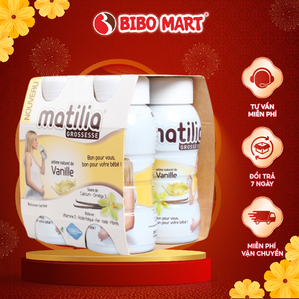 Sữa bầu Matilia Vị Vani Thơm Ngon Bổ Sung Dưỡng Chất Cho Mẹ  200ml - Bibo Mart