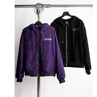 Áo ClownZ Corduroy Hood Jacket local brand boxy form rộng tay dài đen đồ mùa đông nam nữ unisex