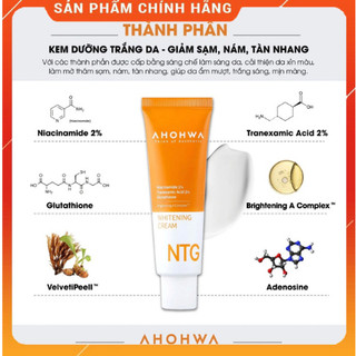Kem ntg dưỡng trắng da tàn nhang, xóa nhăn ahohwa whitening cream 50g